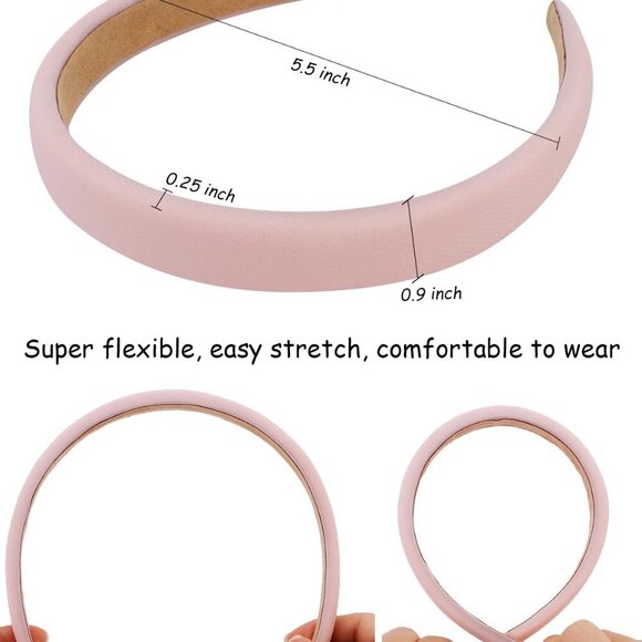 Headbands for Women, 4pcs Padded Headbands Non Slip Soft Thick Comfortable Head - Picture 3 of 6